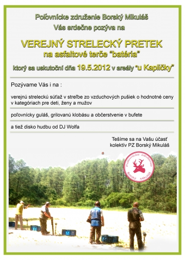 Verejný strelecký pretek na asfaltové terče\\\\