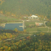 pohlad z lietadla na chatu gilianka a vod.nadrž