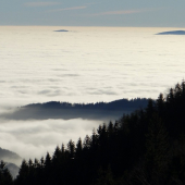 Ranná inverzia - pohľad zo Skalky na Podpoľanie