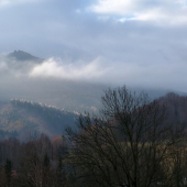 Protrhávání oblačnosti v jesenických horách