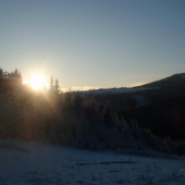 Západ slnka na horách