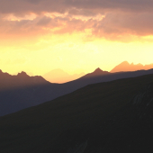 Západ slunce v Tirolích