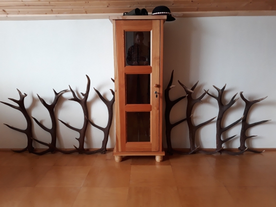 Skriňa na zbrane a pár kosti