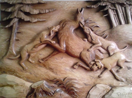 lov (drevorezba 100x70cm)