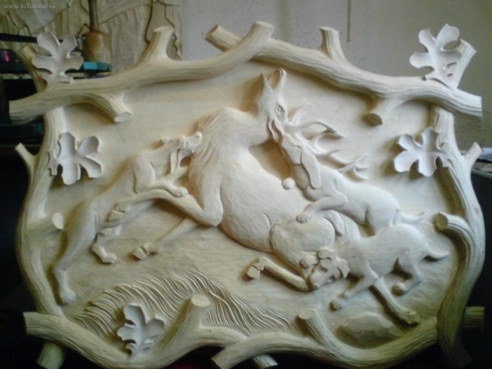 na love( drevorezba,pred PÚ.100x70cm)