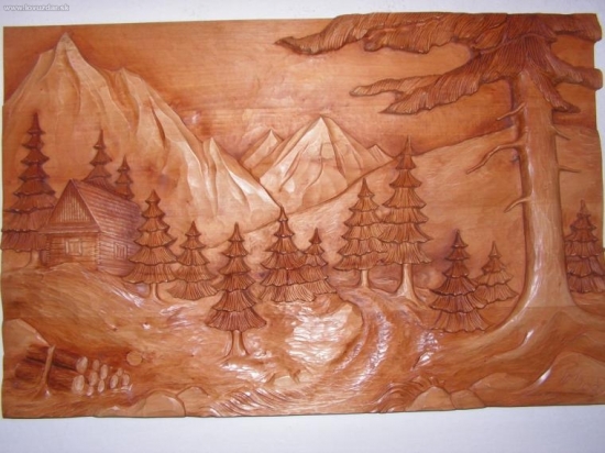 pod horou (drevorezba 100x65cm)