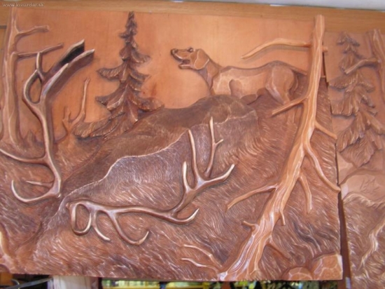 úlovok (drevorezba 50x40cm