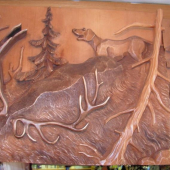 úlovok (drevorezba 50x40cm