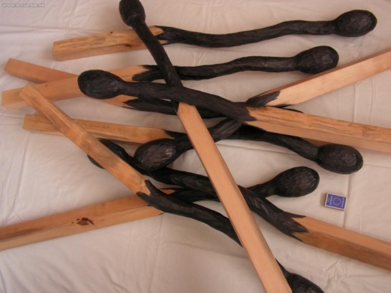 zápalky (dekorácia ku krbu, 100 cm)