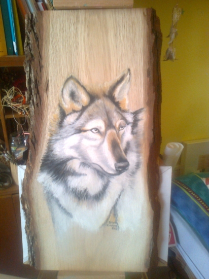 Vlk-akryl(dubové drevo)