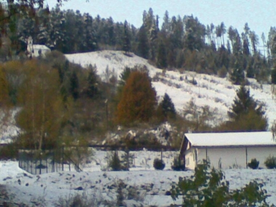 Zasnežený výhľad z okna