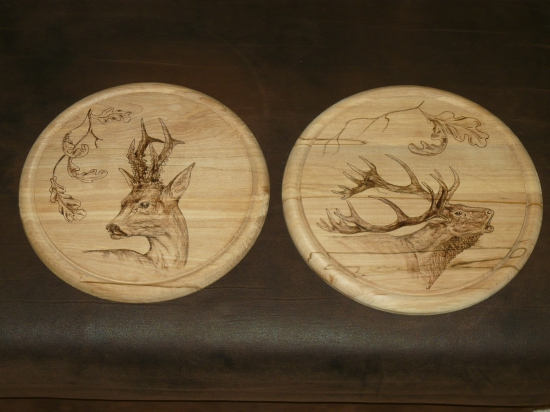 podložky pod tanier - pyrografia