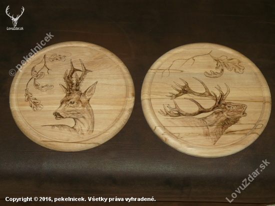 podložky pod tanier - pyrografia