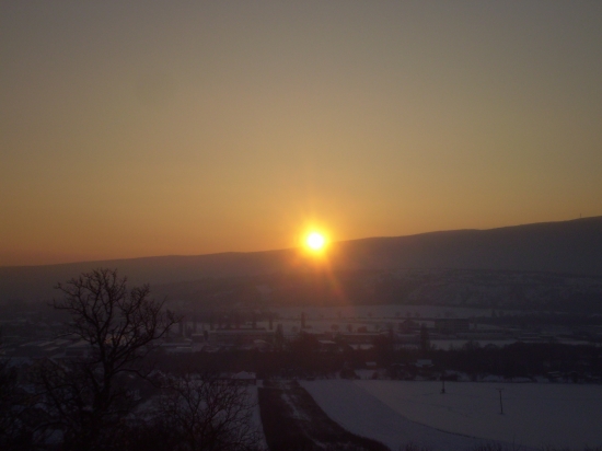 príroda, mesto a západ