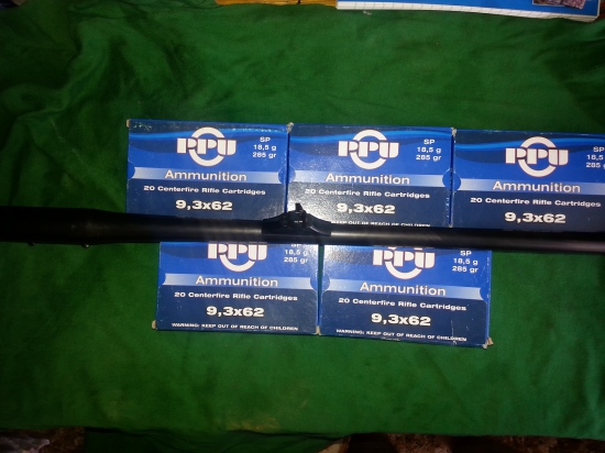 PPU 9,3x62  SP 285gr/18,5g.  Hlaven R 93 cal.9,3x62