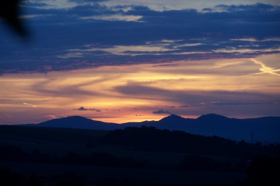 večerní panorama Buchlovských hor