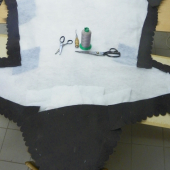 medvěd  zpracovaný  jako předložka- podšívání