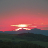 večerní krajina při západu