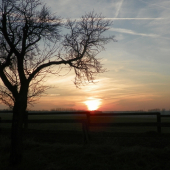 večerní krajina při západu