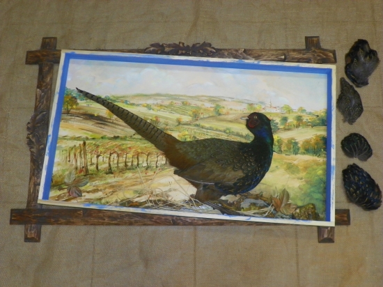 relief s bažantem-proces