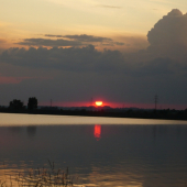 večer u vodní hladiny na Mušově