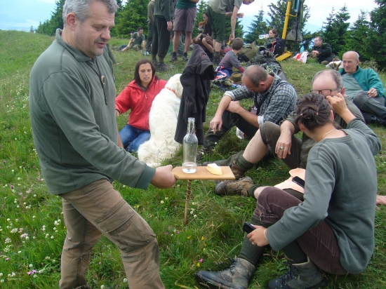 Privítanie na Lysci syrom a páleným :-)