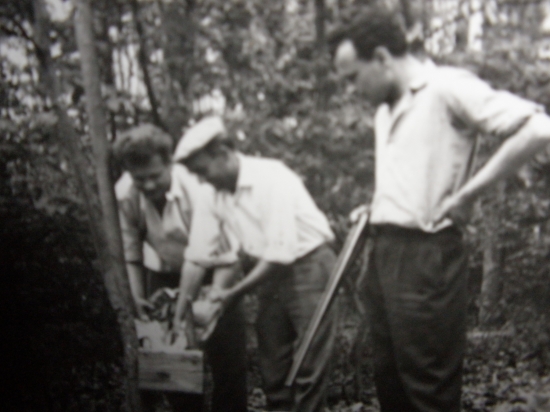 Starý otec pri doplnaní soli