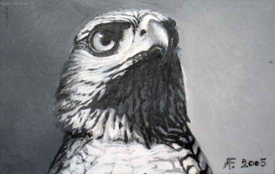 Jastrab. Akryl.