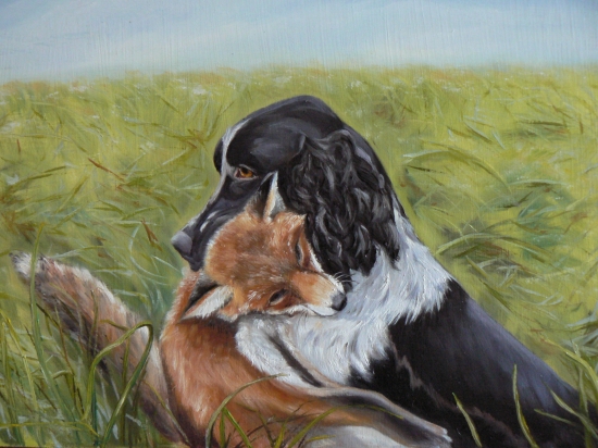 zahrdúsil a doniesol-olej na sololite 50x32cm