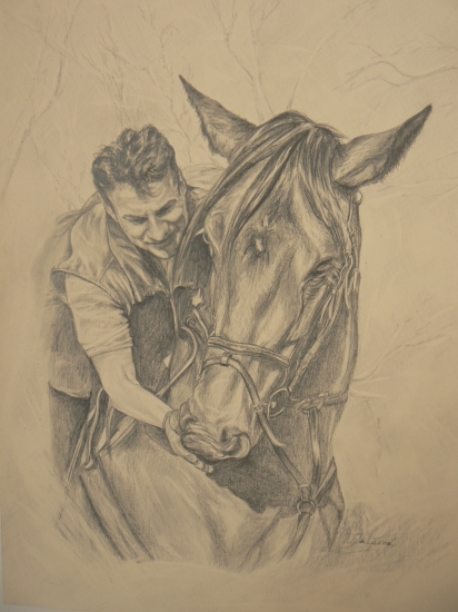 poľovník v pozícii jazdca