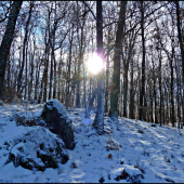 zimný východ v hore ...