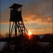 západ pri posede ...