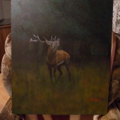moje práce-jelen akryl konečně na foťák :)