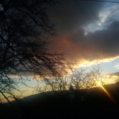 podvečer z poľovníckej chaty