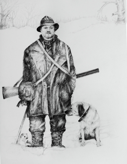 Autoportret-boj s ceruzou...(28x35cm)