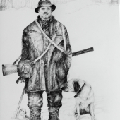 Autoportret-boj s ceruzou...(28x35cm)