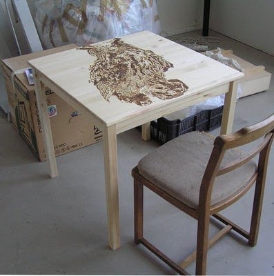 vyr skalný vypaľovaný do stola