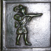 Kachlica s motívom poľovíka na Oravskom hrade