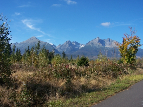 Pohľad na Vysoké Tatry z Bielej cesty