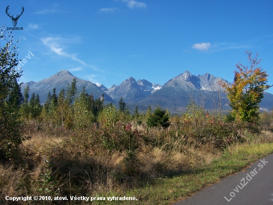 Pohľad na Vysoké Tatry z Bielej cesty