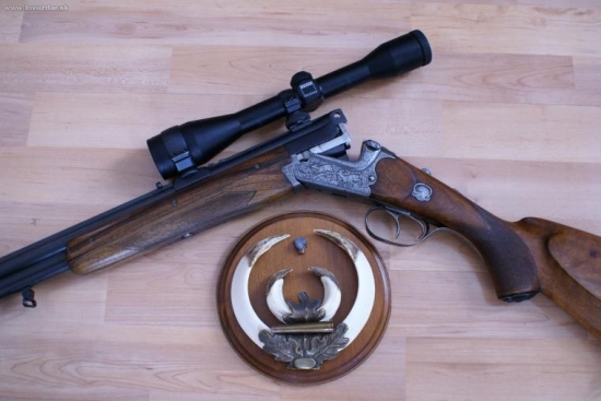 Kozlica Gebr. Merkel Suhl 6,5x58R/16 s aretáciou prednej spúšte, rok výroby 1925