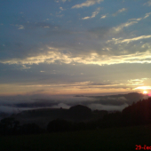 letní mlha na horách