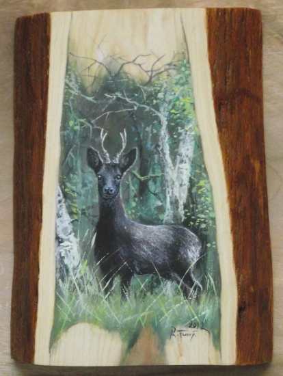 Čierny srnec - miniatúra 10x15cm