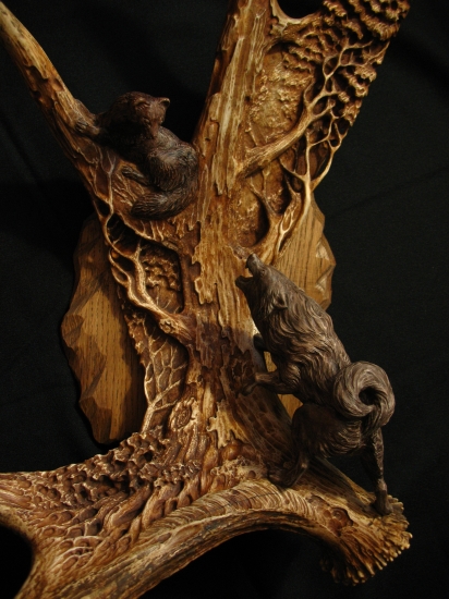 moje práce - Elk Horn, dřevo