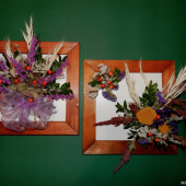 Nástěnné vazby ze suchých květů