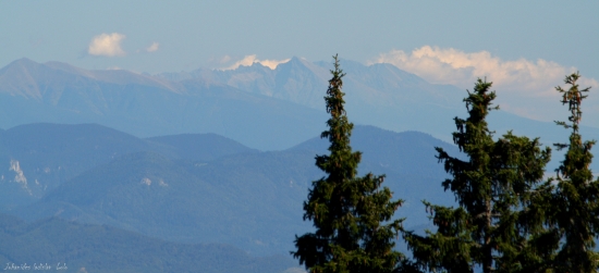 Pohľad na Tatry s Martinských holí.