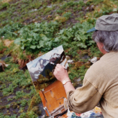 Spomínaný maliar pri práci