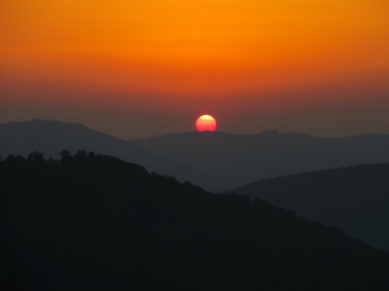 Západ slnka zo Štiavnických vrchov