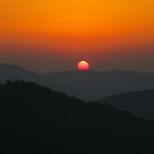 Západ slnka zo Štiavnických vrchov