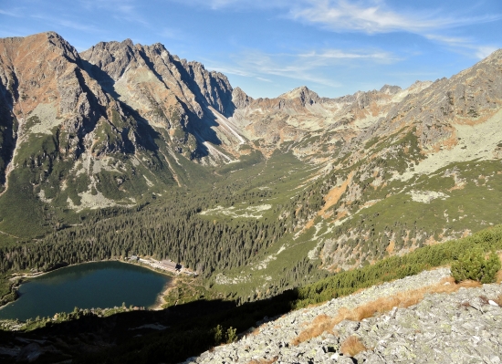 Výhlad z Ostrvy na Popradské Pleso